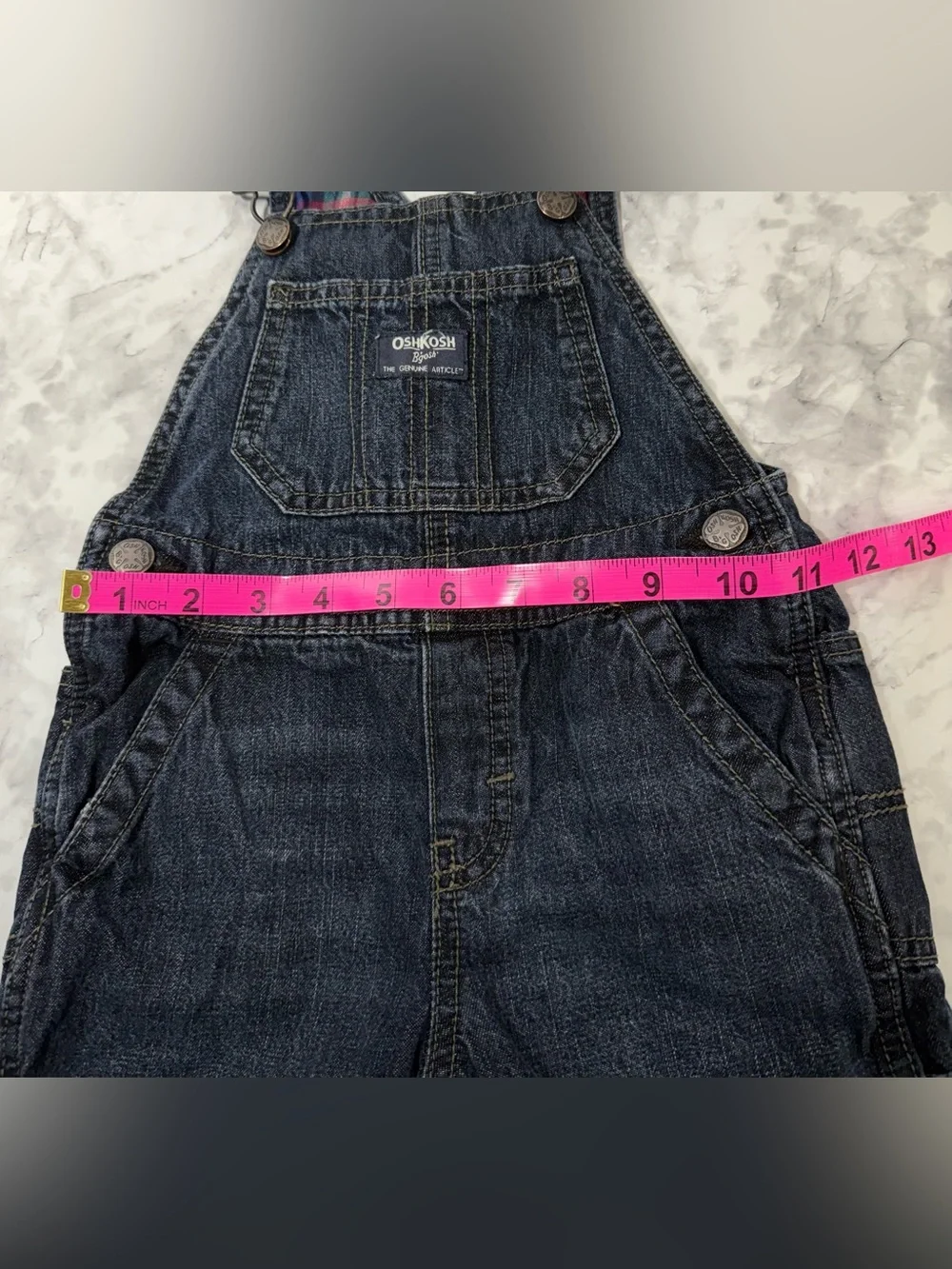 Classic Denim flannel lined Overalls Dark Blue   - Osh Kosh